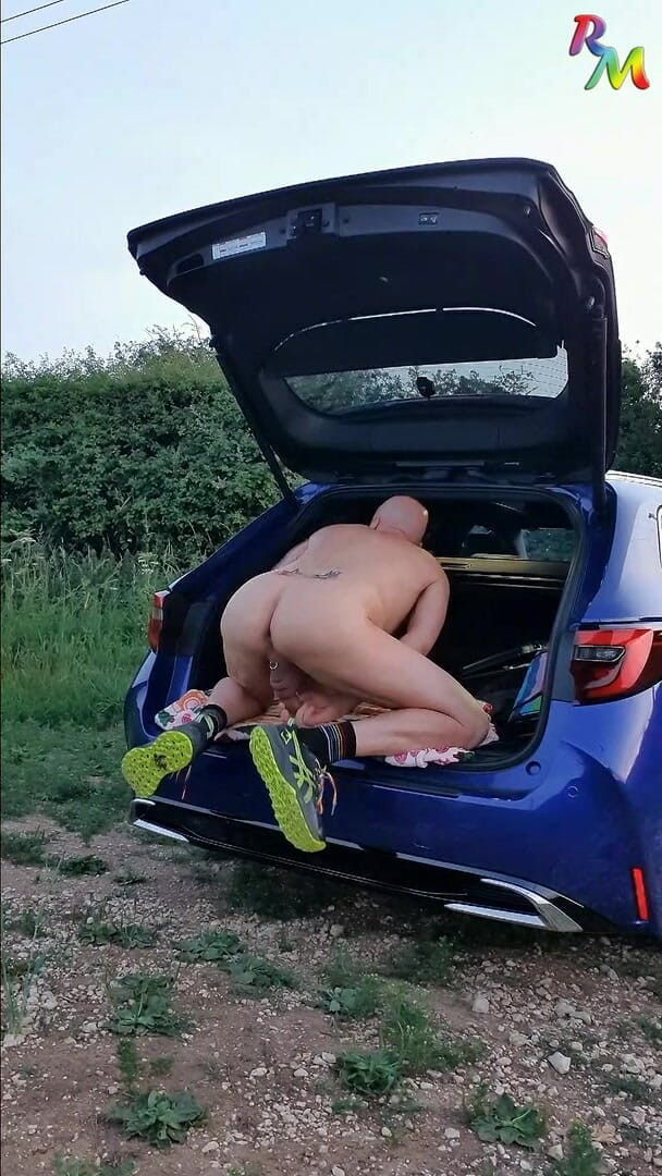 RainbowAdventures: Got Horny, Stopped Car, Naked Walk, Wank at Rear of...