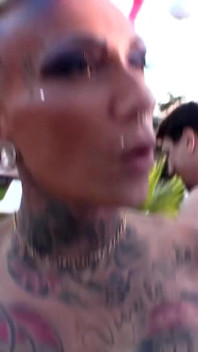 Outdoor DP Threesome Blonde Babes Wild Poolside Fuck