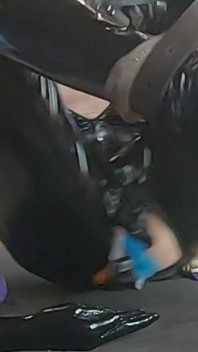 BDSM Anal Games in a Latex Catsuit.