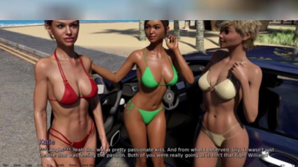 3DXXXTEEN2 Cartoon: Drei heiße mädchen in einem auto. 3D-porno, cartoon-sex