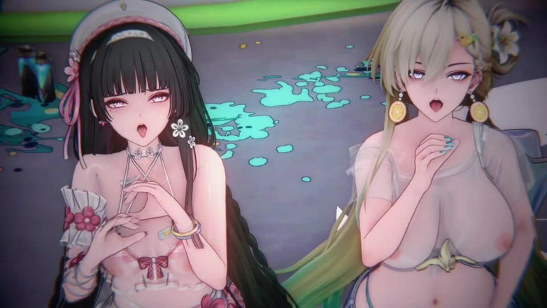 NSFWOtaku: Wuthering Waves - Lynae X Chisa FFM Sex - 3D Hentai Animations