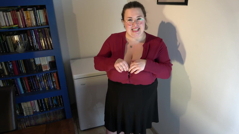 Melonie Kares: Massively busty teacher strips for you