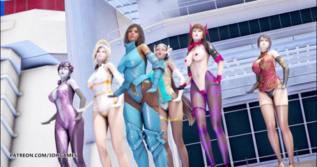 3D-Hentai Games: Red velvet - červená příchuť striptýz Dva Mercy Pharah Mei Symetricka vdovec...