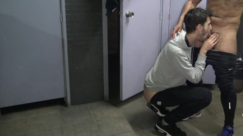 YOUNG FUCKED BY OLDER: Fucked Raw in Public Toilets