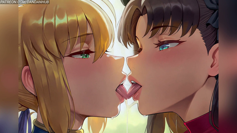 Dandanhub: Artoria Pendragon and Rin Tohsaka Yuri Compilation - Fate