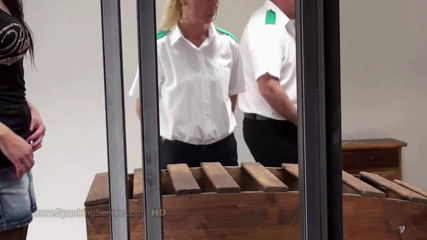 Spanking Server: Megi gets ass whipping in a prison