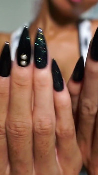 Long Black Pointy Nails Tease & JOI- Goddess Rosie Reed Teases with Long Black Nails- 1080p HD