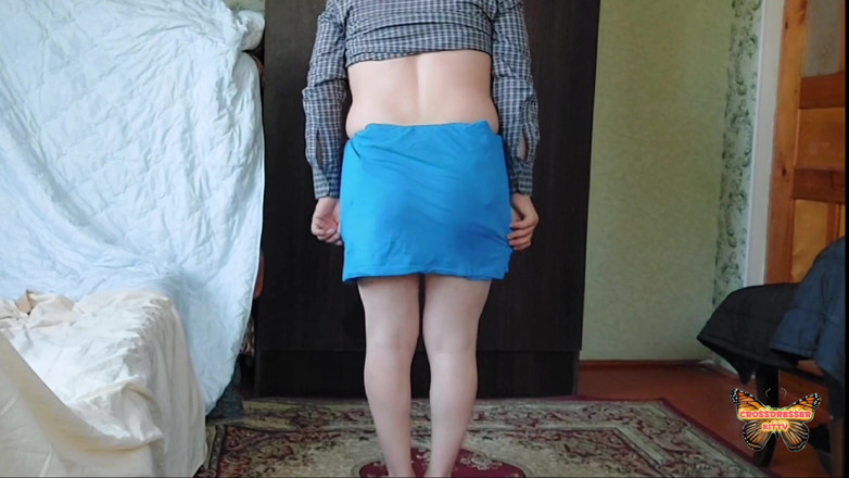 Kitty_Cross: Un garçon s’habille en robe de fille, BBW travesti blanc...