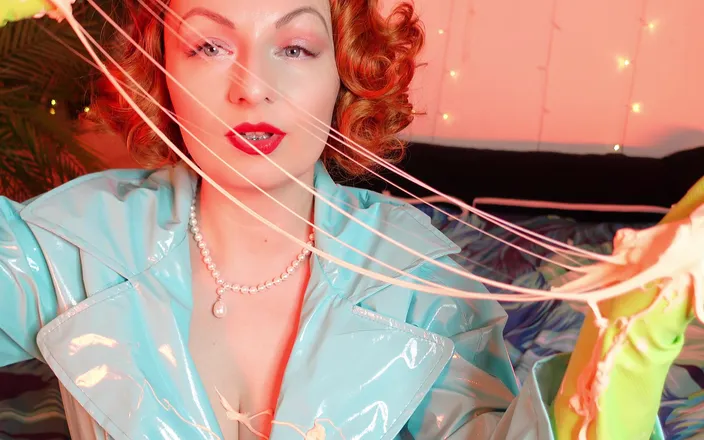 Arya Grander: Gloves fetish - playing with slime