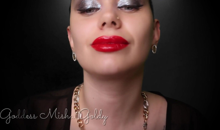Goddess Misha Goldy: Spuszczanie na swoją głupią twarz, wpatrując się w moje pełne...