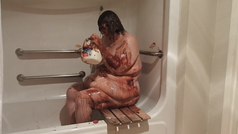 BBW nurse Vicki adventures with friends: Bbwchocolate Milk Messy Play Then Wash It All Clean!