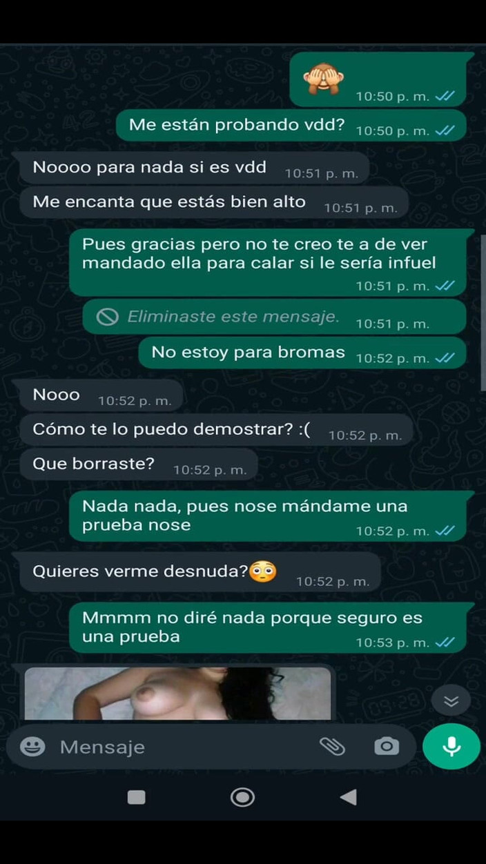 Mexicasero: Vero的婊子，我女朋友的朋友，给我发了一条信息