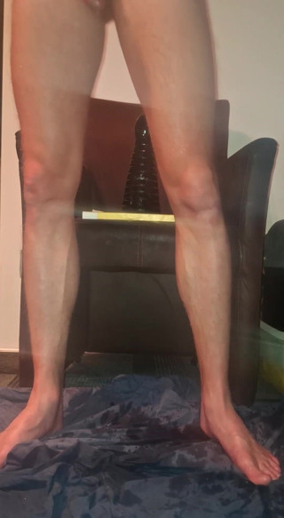 NoFace Twink X: Hot Solo Gay Twink Rides Giant Pyramid Pawn Dildo Anal