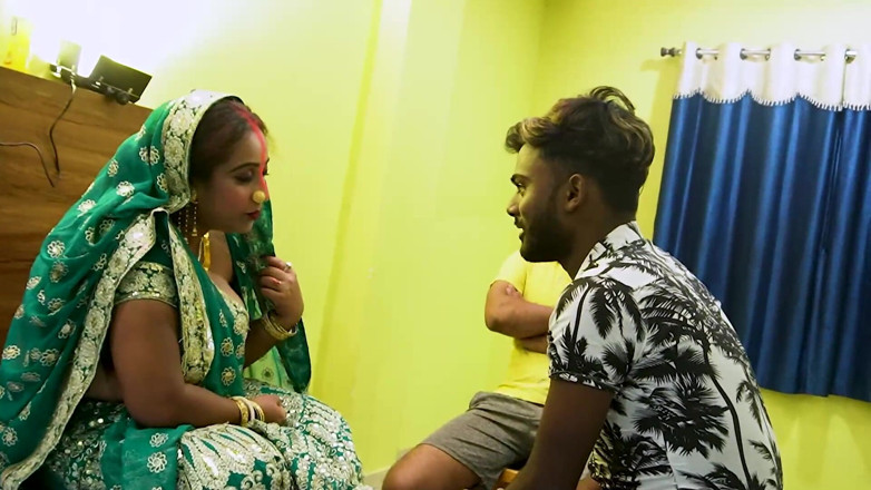 Queen star Desi: Bbiji Ke Sath Dono Devor 밀 코르 돛대 Chudai Kia, 하드코어, 쓰리섬