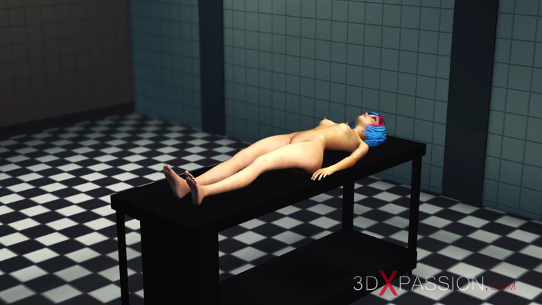 3dxpassion: Cuffed teen with big boobs gets fucked by sci-fi soldier...