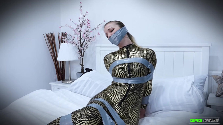 Gag Attack: Lil Missy catburglar tape bondage