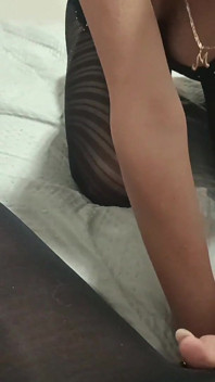 Pantyhose Fetish. MILF Sucks Cock in Nylon and Makes Him Cum POV