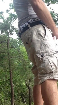 Masturbazione in riva all'acqua, al Parco Pubblico, Sagging, American Eagle Boxers. Esteso