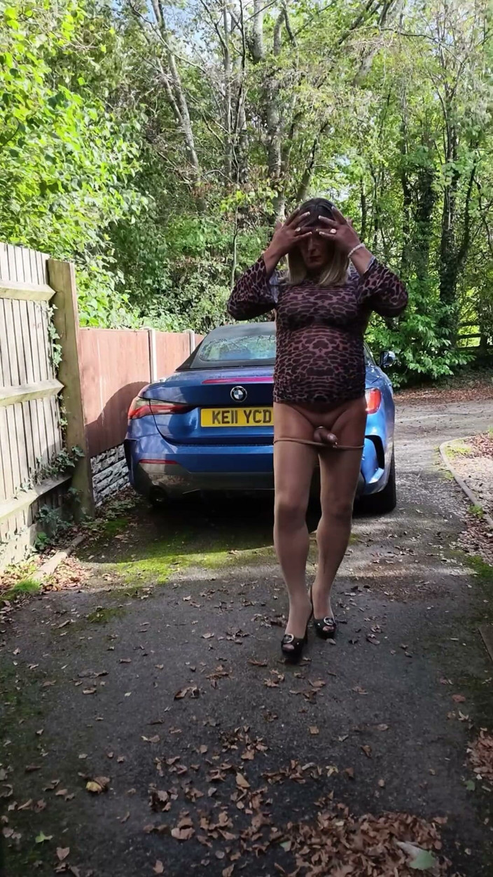 Kellycd2022: Sexy Crossdresser Kellycd2022 in My Little Leopard Print Dress Seamless...