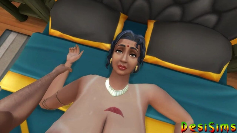 Desi Sims: Індійський молодий хлопець відтрахав свою мачуху в душі