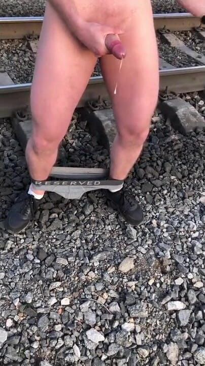 Dick Boys Studio: Extreme. Jerking off His Big Dick at the Train Station