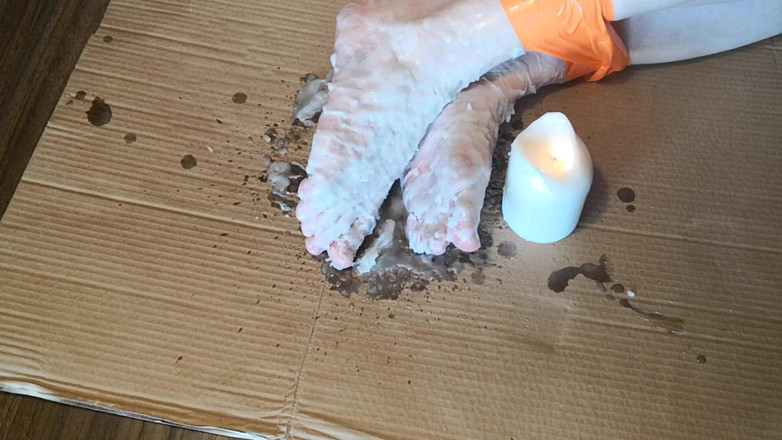 Bouncy Tits Action: Hot candle wax on my feet part 2