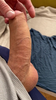 Pulled Out a Big Dick and Cum on a Blue T-shirt
