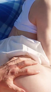 Hot Wife with Her Unshaved Pussy and Grippiest Meaty Lips Test the Stamina of a Hard Boner in Nature