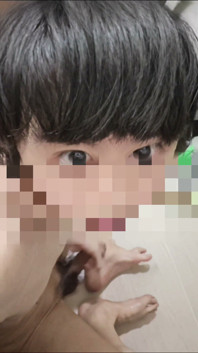 Cute Guy Masturbates with a Mosaic Face After Ejaculation, His Expression Super Cute and White Fluid Ejaculated