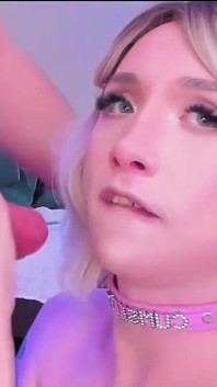 Real Blonde Trans Wife Suck Big Cock