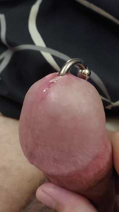 CosmicKastaway: First Time Jerking off and Cumming with a Pierced Cock