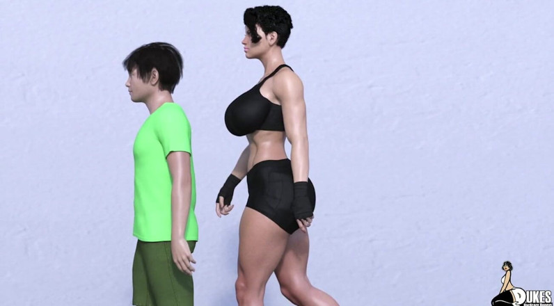 Dukes Hardcore Honeys: 大きな乳首パーソナルトレーナーの顔積による彼女の弱虫クライアント