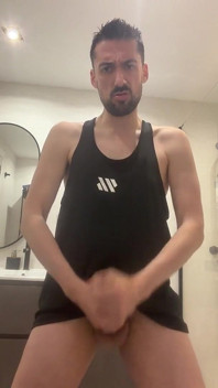 Hot Stepdaddy Jerking off in Bathroom