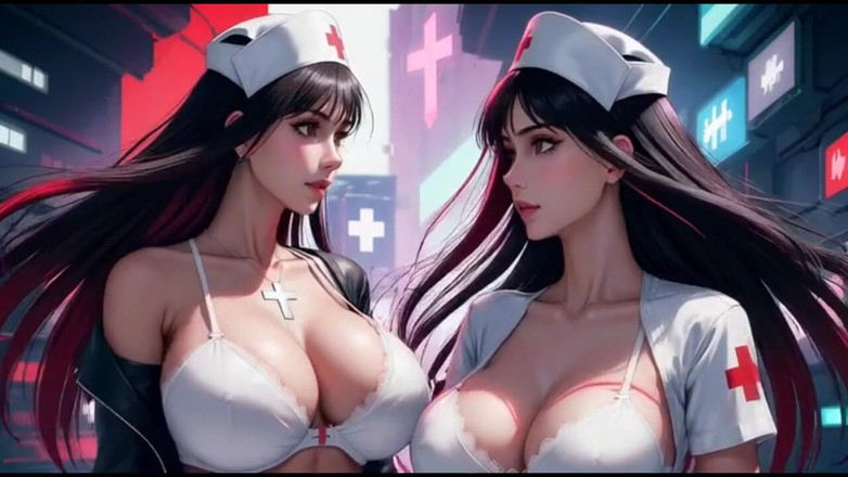 Hot girl dancing: Kuss-video, süße krankenschwester-frauen küssen sich zusammen