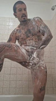 Thugged Out Mexican Jacking off in Showers