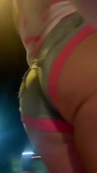 Amazing slutty hot booty shorts outdoors Cindie Love