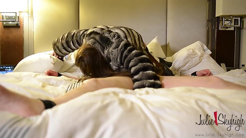 HeavyFrenchDaddy: Julie Skyhigh with Her Submissive Old Client at the Hotel