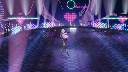 MikuMotion: Sallanıyor göğüsler; Çıplak götlü mini etek; Kasıksız siyah çorap