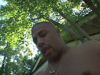 First Black Sexperience: Mature brunette down black cock outdoor