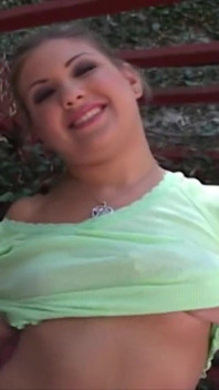 Blonde Mel Masturbates in the Garden