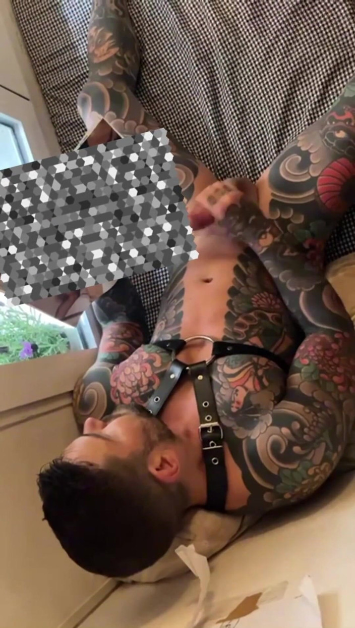 Juan Lucho Gay: Boy in Harness Masturbates