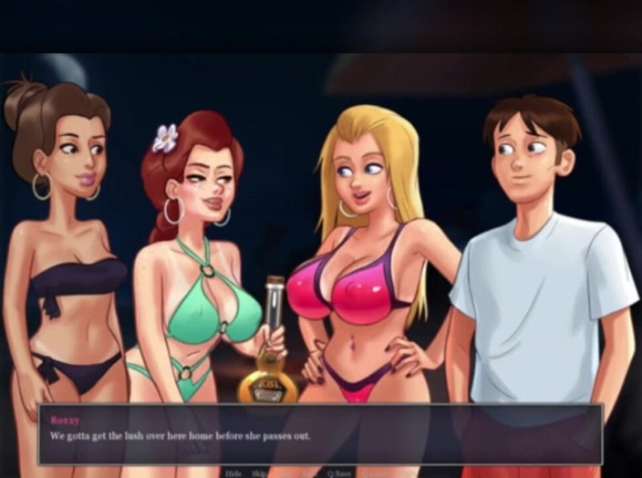 3DXXXTEEN2 Cartoon: Una noche de besos en la playa. 3D porno de dibujos...