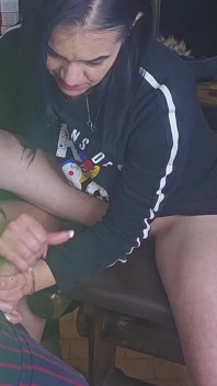 Friends Girl Jerking Me off While She Flashes Me Her Pussy