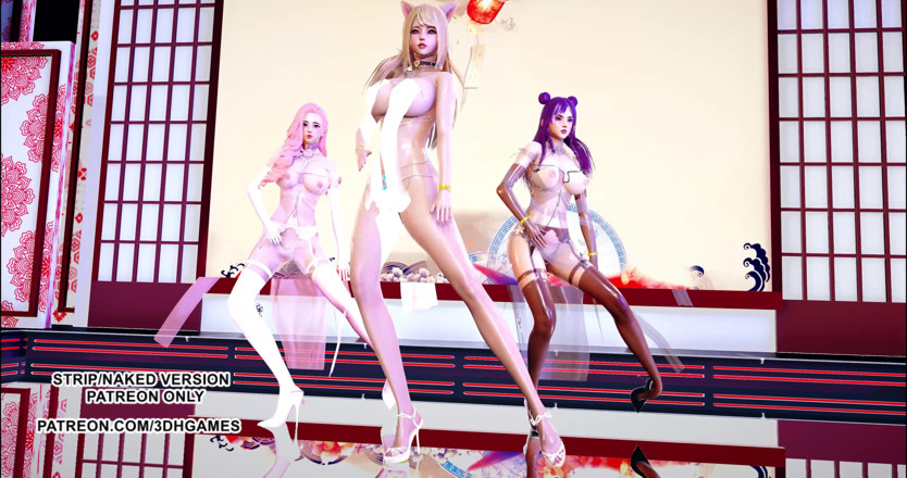 3D-Hentai Games: Garnidelia - Avra K'Davarah KDA Ahri Kaisa Seraphine tarian panas seksi