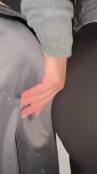 Big-assed Woman Grabs Stranger's Dick
