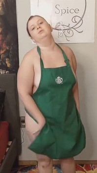 Starbucks apron striptease