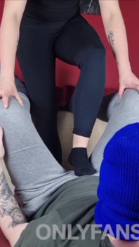 Ballbusting Trampling with Amateur Feet in Black Socks