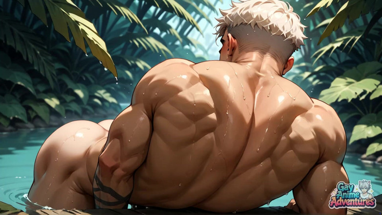Gay Anime Adventures: Curvă anală fantastică XXX Time cu jungla Musculare Man's Sperma!