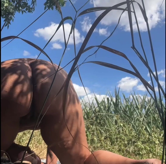 Wildfarmbabe: Caught Outside - Thick Girl Toys Her Dripping Pussy in the...
