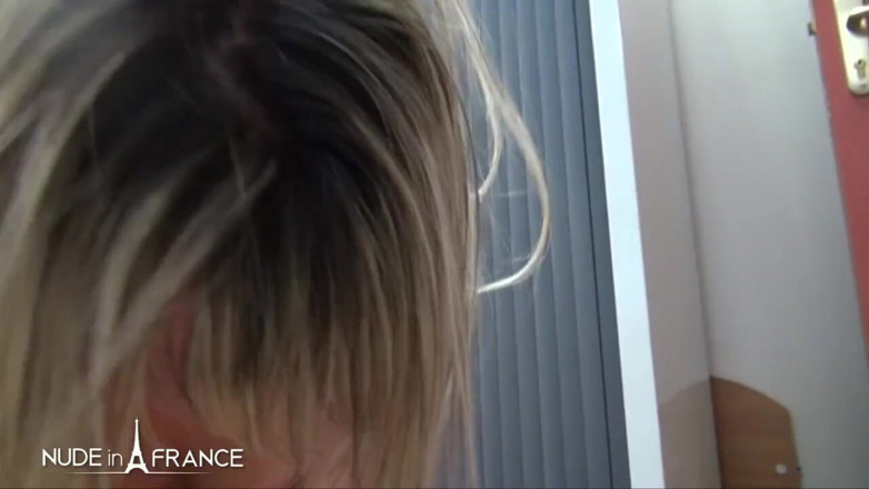 Nude in France: Conservative Blonde Gets Dirty in the Office